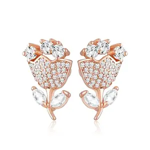 VFJ VIGHNAHARTA FASHION JEWELLERY Allure Charming Rose stud Earring for Women and Girls[VFJ2721ERG]