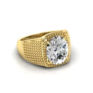 Om Gayatri Corp 14.25 Ratti Unheated and Untreated Zirkon/Zircon Stone Ashtadhatu Adjustable Ring Rashi Ratna Certified for Men and Women