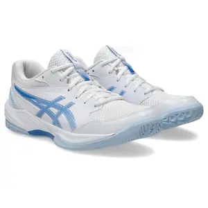 ASICS Womens GEL-TASK 4 White/Blue Coast Badminton Shoes - 7 UK (1072A106.102)