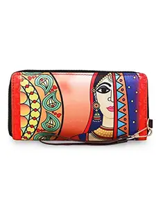 Sabhyata's women's multicolour double zip handmade women's wallet (NEW DULHAN)
