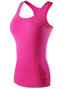 THE BLAZZE Women's Camisole Tank Top Racerback Top Gym Workout Running Vest T-Shirt (Medium(34�/85cm - Chest), Pink)