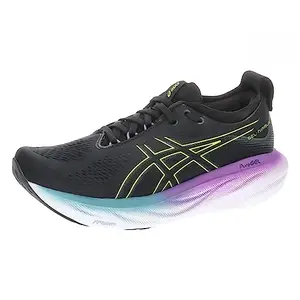 ASICS Womens Gel-Nimbus 25 - Black/Glow Yellow Running Shoes, UK - 5