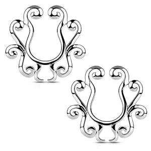 Via Mazzini Clip-On No-Piercing Sexy Nipple Rings Set For Women and Girls (1 Pair)
