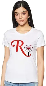 Women's Alphabetic Print Round Neck T-Shirt RI_New_WPRNT#R006_White_L