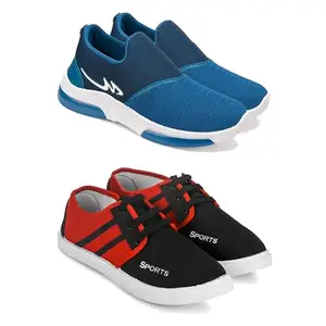 DRACKFOOT Men's Sports Shoes Collection Gym,Running,Men's Sports Shoes for Every Sport GRT-(Combo-2)-1077-1016-6 Multicolor