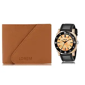 LOREM LOREM Combo of Men Watch & Artificial Leather Wallet-FZ-WL01-LR52