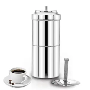 ZENNiX Stainless Steel Filter Coffee Maker: 200 ML Brewer for Authentic Drip Decoction, Medium Size, Ideal for 2-4 Cups, Elevate Your Home & Kitchen Brewing Rituals