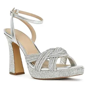 Aldo Glimma Women's Silver Block heel Sandals