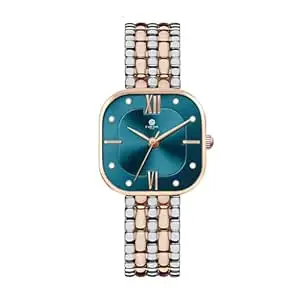 Carlton London Women Chelsea Analog Wrist Watch with Square Dial, Stainless Steel Strap, Quartz Movement, 29mm Case Diameter, Mineral Glass, Butterfly Clasp, 30M Water Resistant