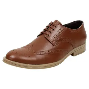 RoarKing Leather Brogue Shoes Brown