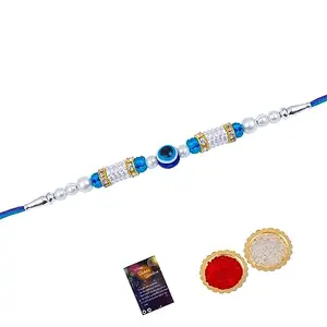 NM CREATION Multi Color Rakhi for Bhaiya/Brother/Bhai With Roli Chawal And 1 Greeting Card