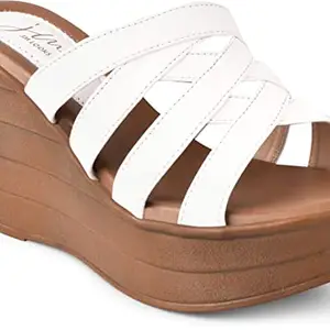 JM LOOKS Fashion Casual Gladiator Wedges Heels Sandals For Womens & Girls SS-2-White-39-X