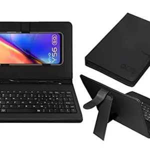 ACM Keyboard Case Compatible with Vivo Y56 Mobile Flip Cover Stand Direct Plug & Play Device for Study & Gaming Black