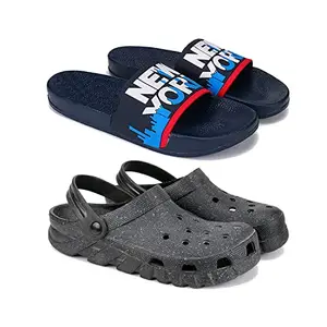Bersache Chappal for Men | casual slippers Filp-Flops for Men (Pack of 2) Combo(RR)-1587-1819-7 (Multicolor)