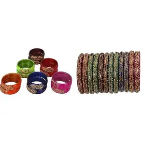 Somil Combo Bangles Set For Women & Girls | Multi-Color Chudi | Wedding, Festival, Daily & Occasion Use, Pack Of 24, Multicolor -A453