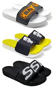 Axter Axter Men's (1702-1704-1706) Multicolor Casual Stylish Slides Slippers 7 UK (Set of 3 Pair)