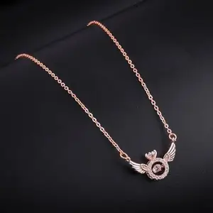 VR Creatives Angel Wings Necklace For Girls Women Moving Dancing Angel Wings Necklace Rose Gold