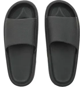 Men's Cloud Slide Slippers | Lightweight | Comfortable | Outdoor Indoor | (black, UK Footwear Size System, Adult, Men, Numeric, Medium, 10)