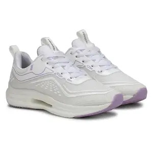 Aqualite JASMINE-107 Shoes for Women Casual Activewear, Women Running Shoes for Everyday Lifestyle, Idol for Walking, Jogging, Athletic Sports, Mesh, Lace-up, No Heel, White Purple Size 5