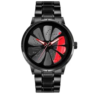 IIK COLLECTION Men's Spinning Car Rim Hub Wheel Watch || Analog Stainless Steel || Quartz Movement|| Water Resistant, Scratch Resistant
