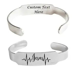 The Men Gift Silver Jesus|Motivational Christian Kada Bracelet Gift for Her Inspirational Religious Wristband God Idea Men| gift him love husband father boys ShivBLRka2024112