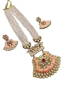 Latest Stylish Stone Studded Jewellery Set for Women |Festive Wedding Party Necklace Earrings|JS_88|