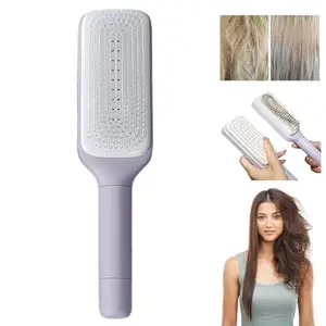Vrustee Hair Brush for Home, Saloon Detangler Brush Man & Women with Spacing Clip Wet & Dry Hair Comb Brush For Curly, Wavy Hair – Pain Free, Ergonomic Handle - For Kids and Adults