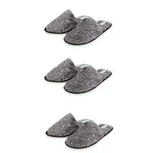 Travelkhushi Fur Combo Slides - Pack of 3 Pairs (Black & White)