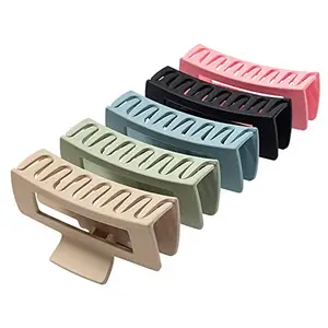 Minta Women's thick rectangle claw clip,5 Color Hair jumbo claw clips,Strong Hold matte hair claw bannana clips,Fashion Hair Styling Accessories for women Girls