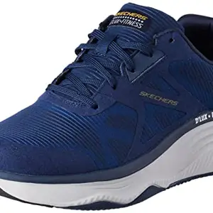 Skechers D'LUX Fitness-Box Jump Lace Up Shoes for Men - Air-Cooled Memory Foam® Cushioned Insole Well Cushioned Athletic Midsole Mesh Upper Fitness Shoes Navy