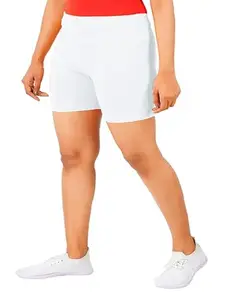 Men Regular Solid Cotton Short (A1_0_Pkt_Tights_Shorts_White_S_bz)