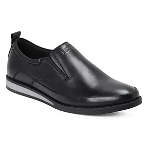 Red Chief Black Leather Casual Shoes for Men