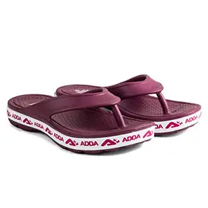 ADDA (LABEL) Women's Alltime Dk.Purple Vinyl Durable & Comfortable Eva Sole Lightweight Fashionable Super Soft Outdoor Slipper Flip Flop - 7 Uk