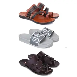 DRACKFOOT Men's Sandals | Lightweight Wear| Stylish & Easy to Wear For Men's GR-SAN-(3-COMBO)-3151-1589-3125-9