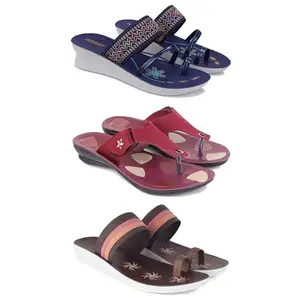 Women's Comfortable Sandal,Casual Lightweight Sandal for Everyday Wear for women's(GR-(COMBO-3)-1947-1974-1990-7)