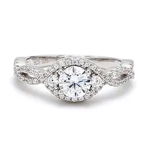 Ornate Jewels 925 Silver American Diamond Solitaire Infinity Ring for Women and Girls | With Certificate of Authenticity & 925 Stamp | Life-time Warranty*