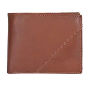 Leatherman Fashion LMN Genuine Leather Woven Design Brown Unisex Wallet(6 Card Slot)
