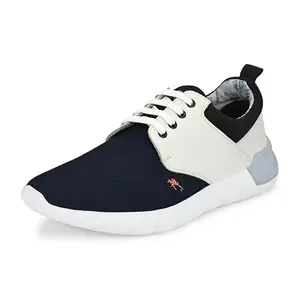 HITZ_51_Men's Blue Leather Casual Sport Shoes - 9 UK