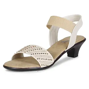 TWINSSHOE Presents Womens heel strap Cream sandals