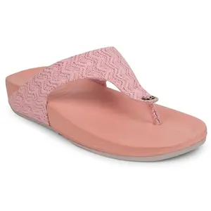 Liberty A HA DIVA 60E Casual Slipper For Women With PU Sole | Comfortable and Lightweight | Trendy Design | Durable Soft Insole | Stylish Footwear and Cushioned Footbed (Peach 41 EU)
