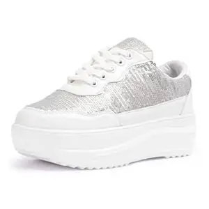 Vendoz Women Casual High Heel Sneakers I Cushioned Insole I All Day Comfortable I Lightweight and Stylish Shoes for Girls CNV4026