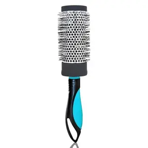 BlackLaoban Medium Hot Curl Hair Brush For Blow Drying, Styling, Curling, Straighten High-resistance Ceramic Brush For All Type Hairs Women & Men (Blue)