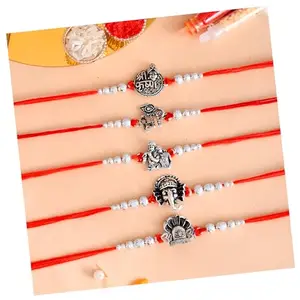 Pride Store Amazing Rakhi Sets Rakhi for Brother Sister | Unique 5 Rakhi Sets With Tilak Pack Rakshabandhan Greeting Card | Rakhi For Bro, Sister, Anuj, Bhaiya, Bhrata, Vahini, Rakhi Sets (Multicolor 20)