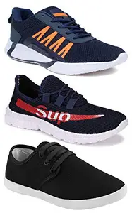 WORLD WEAR FOOTWEAR Multicolor (9165_9312_349) Men's Casual Sports Running Shoes 7 UK (Pack of 3 Pair)
