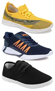TYING Multicolor (9274-9312-349) Men's Casual Sports Running Shoes 9 UK (Set of 3 Pair)