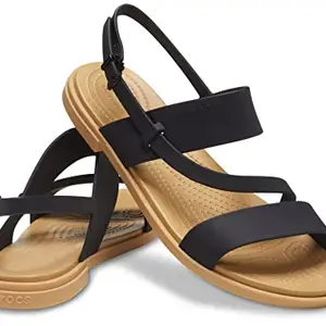 Crocs Women's TulumStrapSandW Sandal (Black, W4)
