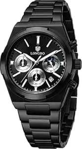 LONGBO Elevate 83833 Chronograph Watch with Dual Sub-Dial Layout, Stainless Steel Bracelet, Luminous Hands & Date Display | Men | Office, Business, Formal & Gifting