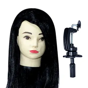 INAAYA Hair Dummy For Hair Styling And Cutting With Stand Professional Salon And Parlor Accessories (Natural Black/Brown)