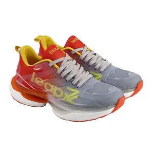 Liberty Leap7X RWM-01 Sports Running Shoes for Men with Knitted Upper | EVA Sole | Fit for Walking, Gym & Jogging | Quick-Wear Elastic Laces | Comfortable Footbed | Modern & Stylish (10 UK - Red)