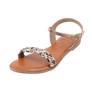 Mochi Women's Chikoo Gold Synthetic Sandals 6-UK 39 (EU) (33-3012)